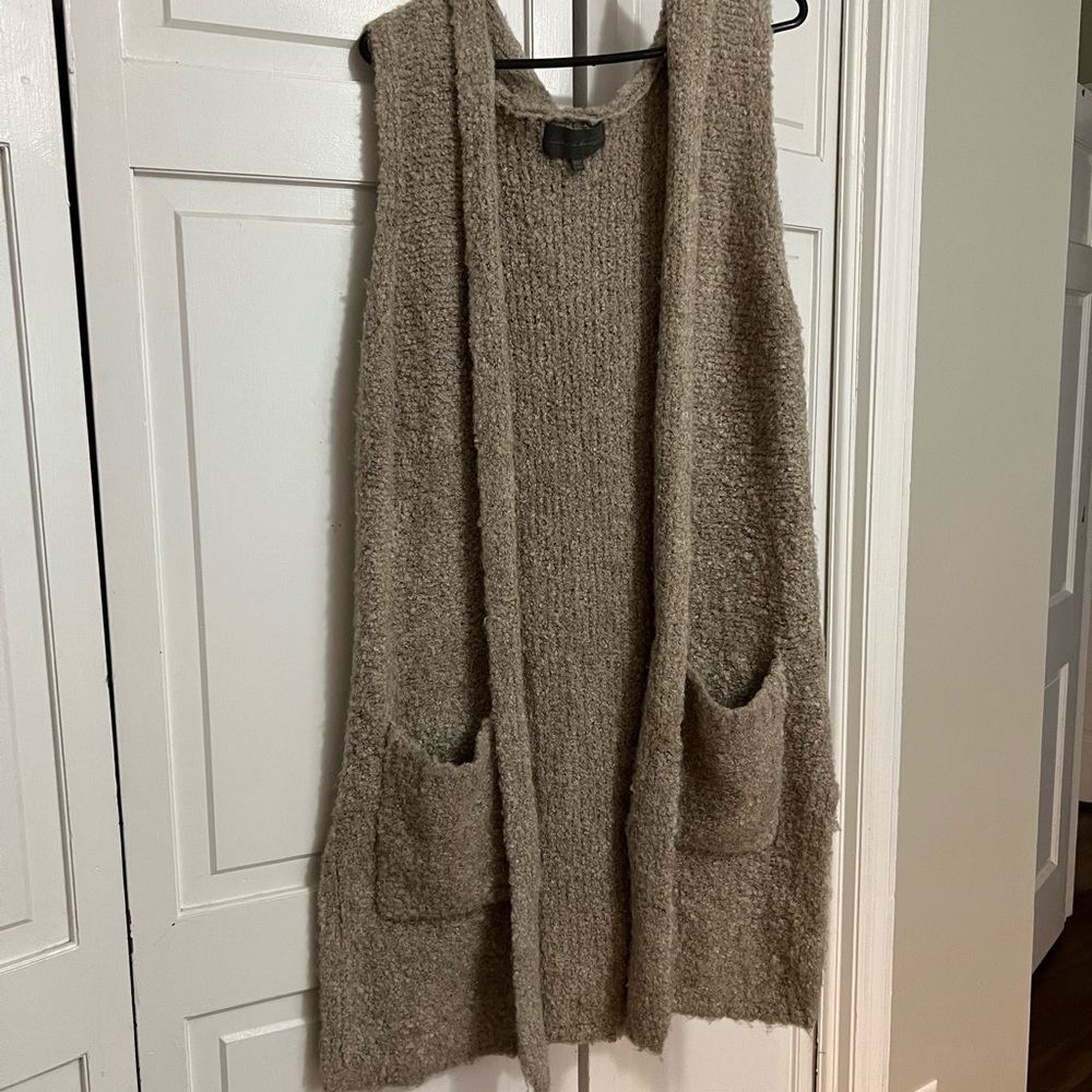 Anthropologie Sunday In Brooklyn Size XS/S Tan Wool Blend Sleeveless Cardigan